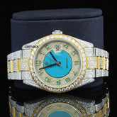 Customized Moissanite Studded Watch, 41MM Date Just fully Bust down Moissanite Diamond Watch