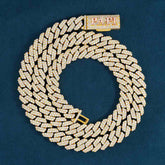 10MM Yellow Gold Plated Moissanite Cuban Link Chain