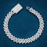 Classic 10MM 925 Silver Hip Hop Miami Moissanite Diamond Cuban Link Bracelet