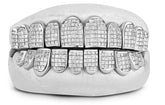 925 Sterling Silver Princess Cut 10 top & 10 bottom moissanite teeth Grillz