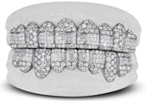 9 Top and 9 Bottom moissanite teeth Grillz Full Studded with Round & Princess Stones