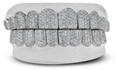 Moissanite Teeth Grillz 10 Top and 10 Bottom in 925 Sterling Silver for Men's fashion