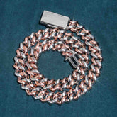 10MM Classic Two Tone Moissanite Diamond Cuban Link Chain