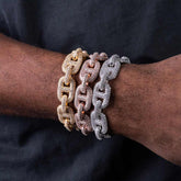 16MM Unique Sterling Silver Hip Hop Miami Moissanite Mariner Link Bracelet for fashions