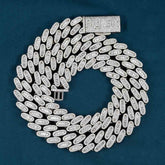 16MM Stylish Baguette Stone With Moissanite Diamond Cuban Link Chain For Fashion's
