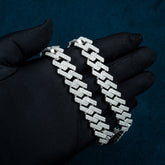18MM Men's Jewelry in Silver Moissanite Cuban Link Chain