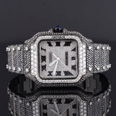 VVS1 40MM Cartier Fully Bust Down Diamond Watch, Customized Moissanite Studded Watch