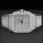 VVS1 40MM Cartier Fully Bust Down Diamond Watch, Customized Moissanite Studded Watch