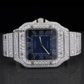 VVS1 40MM Cartier Fully Bust Down Diamond Watch, Customized Moissanite Studded Watch