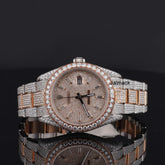 Customized two tone Moissanite Studded Watch, 41MM Date Just fully Bust down Moissanite Diamond Watch
