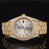 Customized Moissanite Studded Watch, 41MM Day Date fully Bust down Moissanite Diamond Watch
