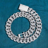 23MM Brilliant Sterling Silver Moissanite Cuban Link Hip Hop Chain For Men's Fashions