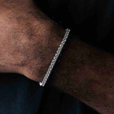 Classic 3MM 10k White Gold Hip hop Moissanite Tennis Bracelet