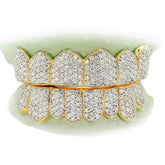 10k Yellow Gold 8 top and 8 bottom Moissanite teeth Grillz for fashion jewelry