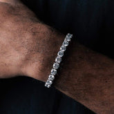 Iced Out Hip Hop 6mm Moissanite Tennis Bracelet in Silver for Jewelry Fashion's