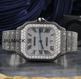 40MM Cartier Fully Iced Out Diamond Watch, Customized Moissanite Studded Watch