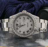 41MM Date Just Moissanite Diamond Watch, Customized Moissanite Studded Watch