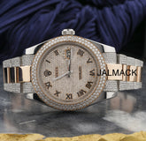 Customized Moissanite Studded Watch, 41MM Date Just Roman Letter Moissanite Diamond Watch