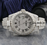 41MM Date Just Arabic full Moissanite Diamond Watch, Customized Moissanite Studded Watch