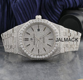 41MM Fully Iced out VVS Moissanite Diamond Watch, Customized Moissanite Studded Watch