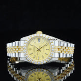 Customized Moissanite Studded Watch, 36MM Date Just fully Bust down Moissanite Diamond Watch