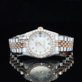 Customized Moissanite Studded Watch, 36MM Date Just fully Bust down Moissanite Diamond Watch