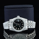 Customized Moissanite Studded Watch, 36MM Date Just fully Bust down Moissanite Diamond Watch