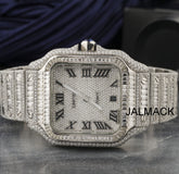 40MM Cartier Fully Iced Out Diamond Watch, Customized Moissanite Studded Watch