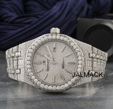 41MM Fully Iced Out VVS Moissanite Diamond Watch, Customized Moissanite Studded Watch