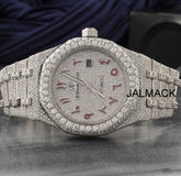 41MM Fully Iced Out VVS Moissanite Diamond Watch, Customized Moissanite Studded Watch