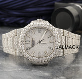 41MM Moissanite Diamond Automatic Watch, Customized Moissanite Studded Watch