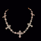 MOISSANITE BAGUETTE CROSS CUSTOM LINK CHAIN 14K GOLD