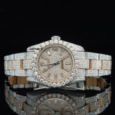 Customized Moissanite Studded Watch, 41MM Date Just fully Bust down Moissanite Diamond Watch