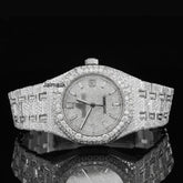 Luxury 36MM Iced Out VVS Moissanite Diamond fully Automatic Watch, Customized Moissanite Studded Watch