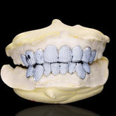 Handcrafted Sparkling 8 top and 8 bottom Moissanite Teeth Grillz with Custom Letter for men's Fashion