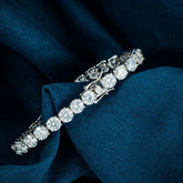 27.00 Ct. Iced Out VVS Round Moissanite Diamond 6 mm Tennis Bracelet Hip Hop with 925 Sterling Silver Bling For Men , Women And Unisex gift.