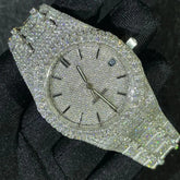 Luxury 41MM Iced Out VVS Moissanite Diamond fully Automatic Watch, Customized Moissanite Studded Watch