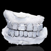 VVS1 Luxury Princess Cut invisible setting Moissanite teeth Grillz with 8 top & 8 bottom