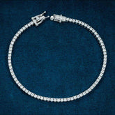 2MM Luxury 10k White gold Moissanite Tennis Bracelet