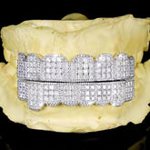 Iced Out Hip hop Moissanite Diamond Teeth Grillz 8 top & 8 bottom with Princess and Round Cut