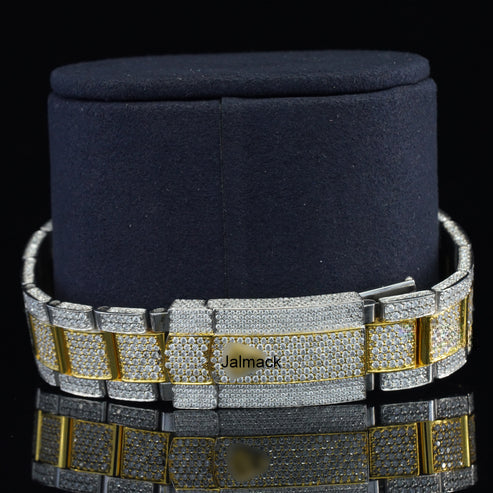 Customized Moissanite Studded Watch, 41MM Date Just fully Bust down Moissanite Diamond Watch