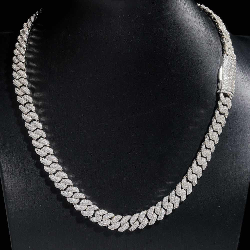 10MM in 925 Silver Moissanite Cuban Link Chain For Men & Women Fashions
