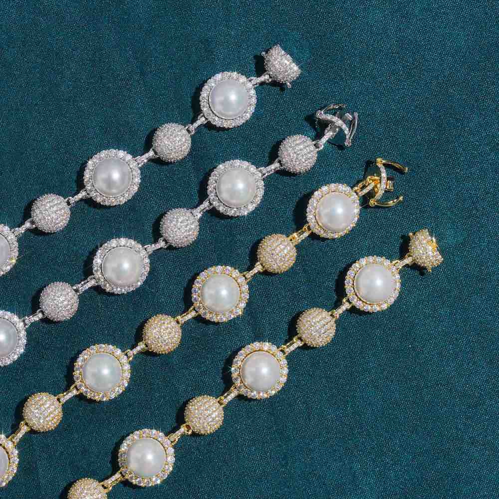10MM 925 Sterling Silver Stylish Moissanite Ball Chain for Women's Fashion