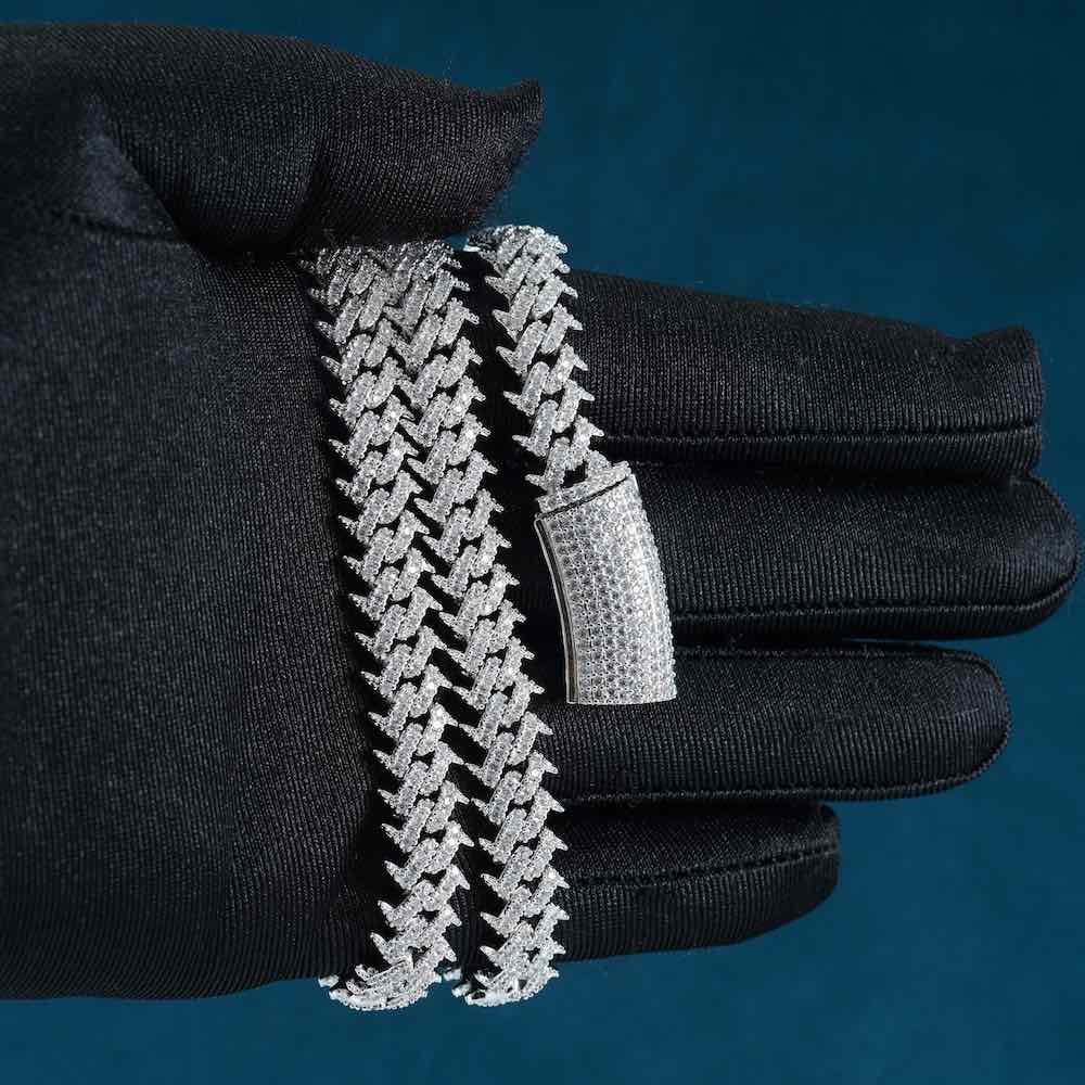 10MM Classic Full Studded Moissanite Cuban Link Chain For Hip Hop Fashion