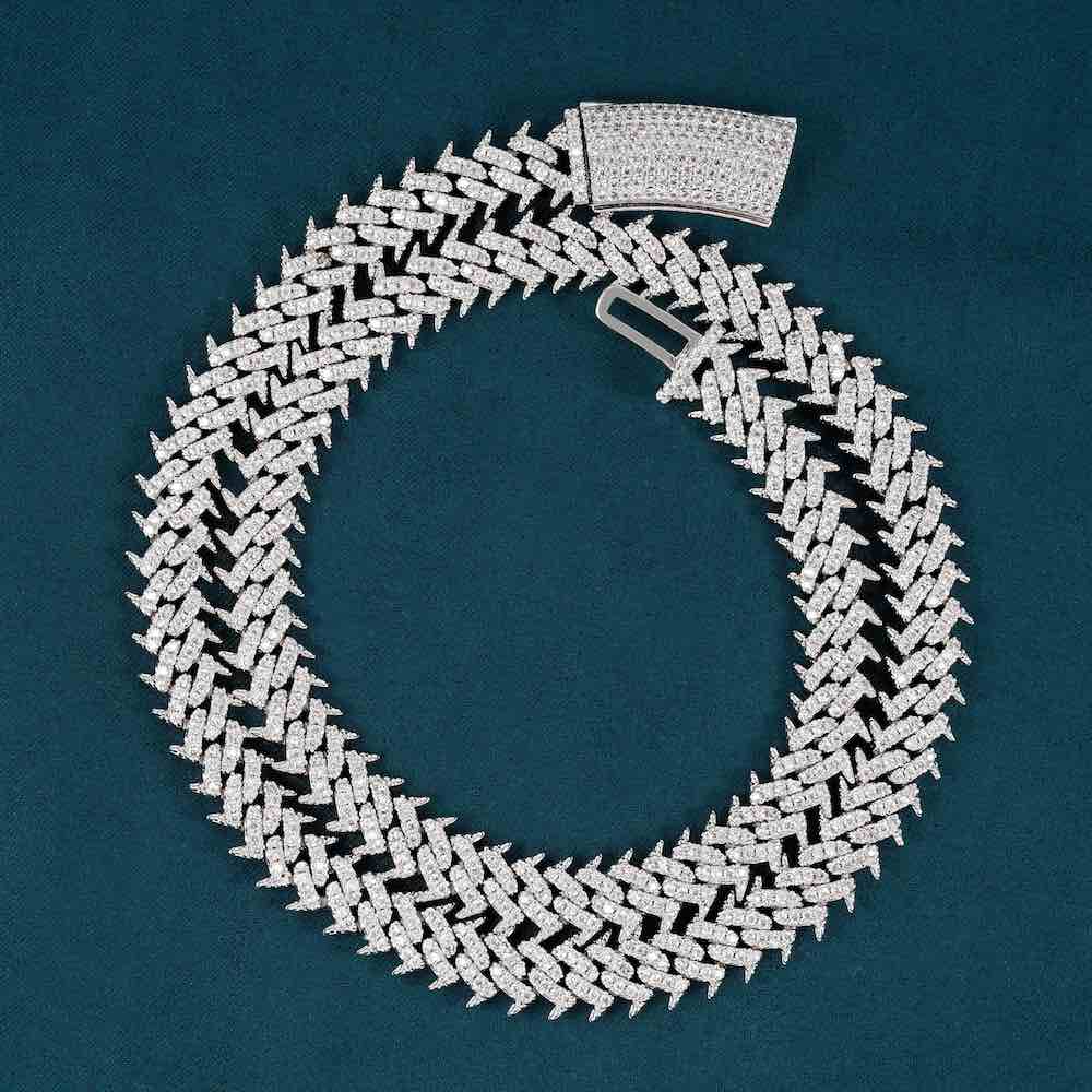 10MM Classic Full Studded Moissanite Cuban Link Chain For Hip Hop Fashion