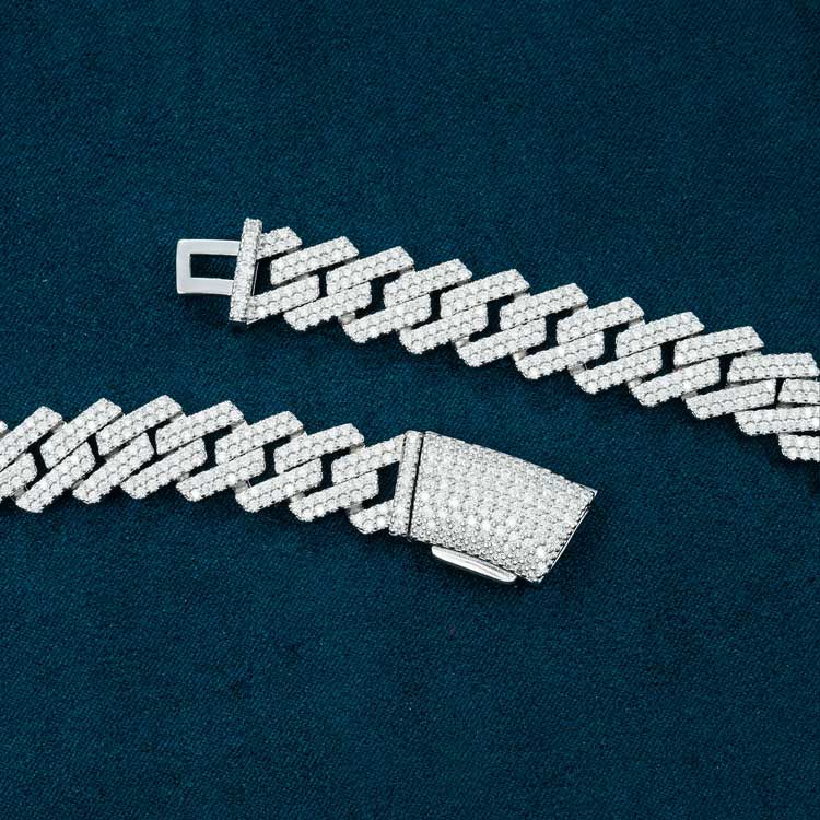 13MM Iced Out Sparkling Moissanite Cuban Link Chain For Men