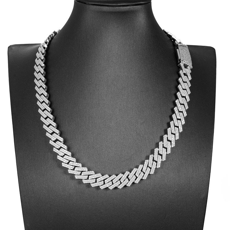 13MM Iced Out Sparkling Moissanite Cuban Link Chain For Men