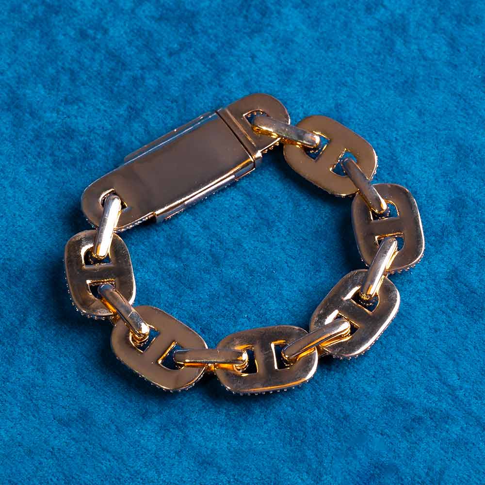 16MM Unique Sterling Silver Hip Hop Miami Moissanite Mariner Link Bracelet for fashions