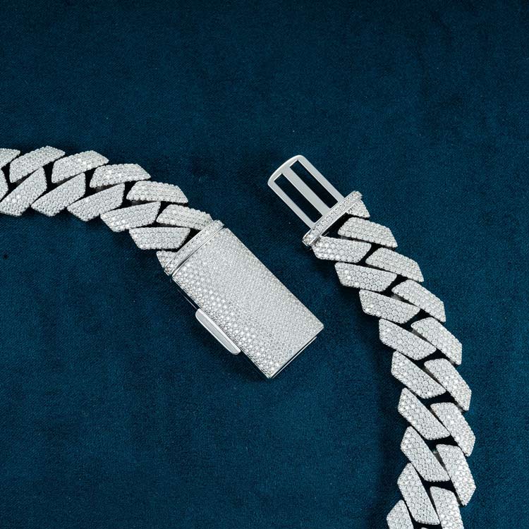 20MM Luxury Sterling Silver moissanite Cuban Link Chain For Men's Jewelry