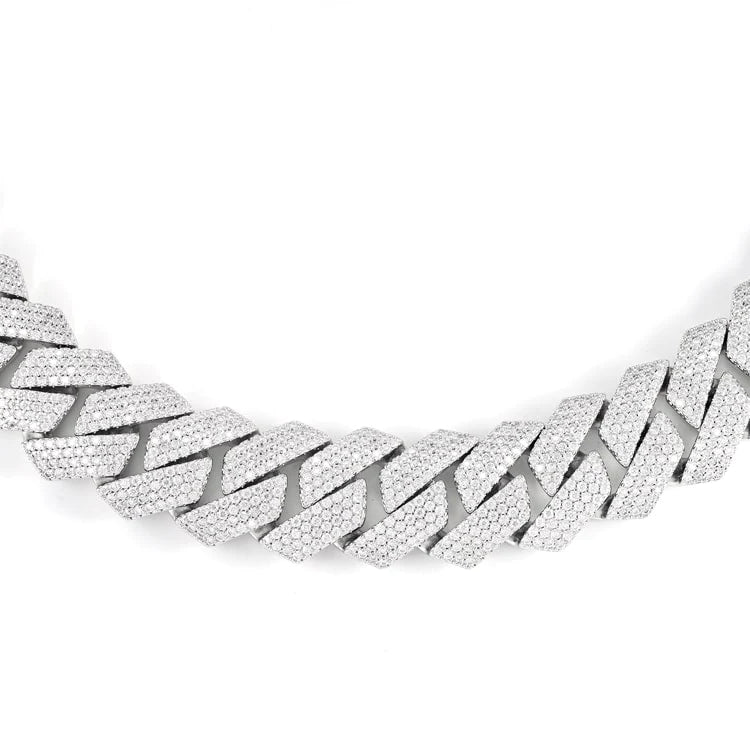 20MM Luxury Sterling Silver moissanite Cuban Link Chain For Men's Jewelry
